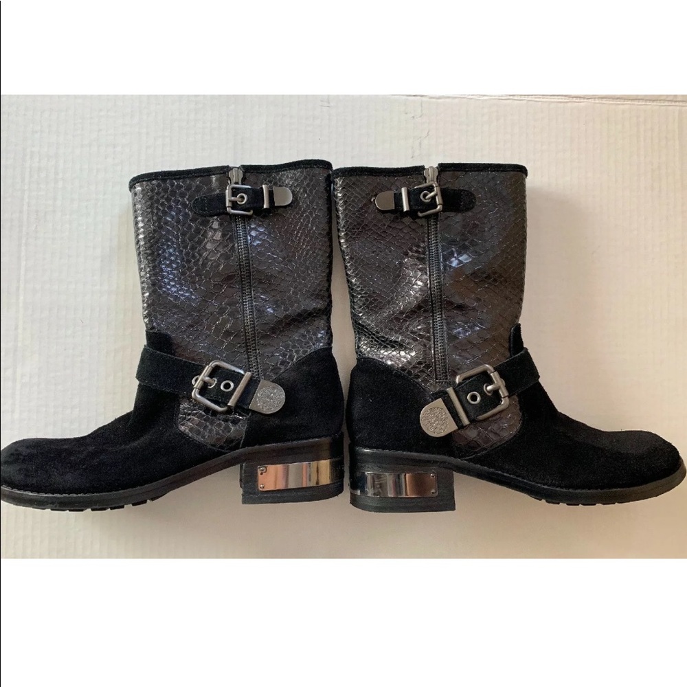 Vince Camuto Witty Leather Boots Booties Black 8 View 2